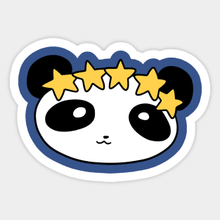 Star Crown Panda Face Sticker